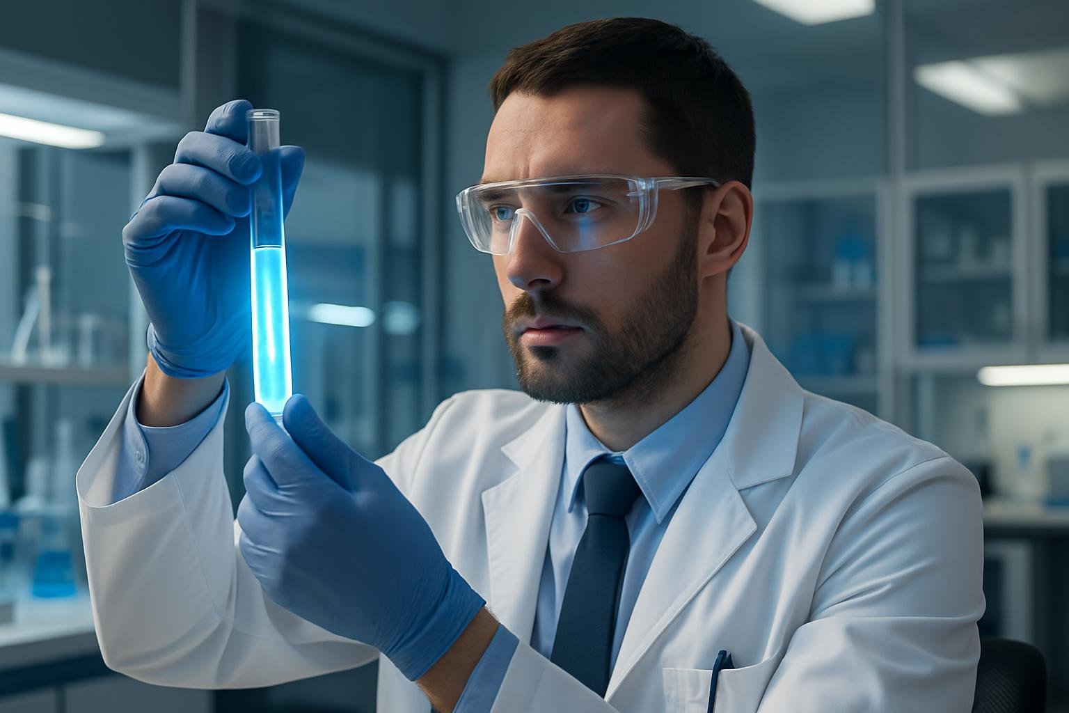 Dr. Reinhardt in the laboratory